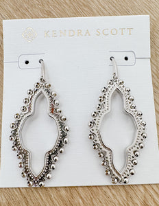 Kendra Scott Abbie Silver Beaded Open Frame Earrings