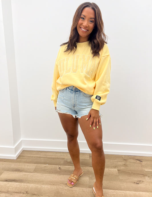 Lulu Mac Mono Logo Sweatshirt in Butter