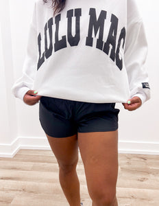 Lulu Mac Logo Sweatshirt in White/Black