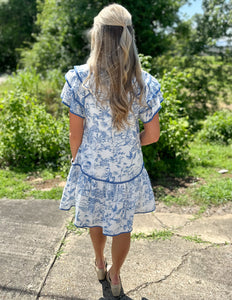 Always Forever Ruffle Sleeve Floral Dress