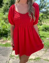 Load image into Gallery viewer, Hammer to the Heart Textured Dress Red