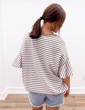 Load image into Gallery viewer, On My Way Striped Top With Ruffle Sleeves in Parchment