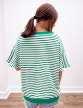 Load image into Gallery viewer, On My Way Striped Top With Ruffle Sleeves in Bright Green