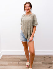 Load image into Gallery viewer, Don&#39;t Let Me Down Acid Washed Ribbed SS Top in Mocha