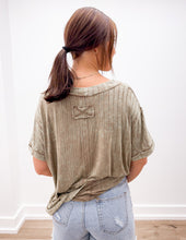 Load image into Gallery viewer, Don&#39;t Let Me Down Acid Washed Ribbed SS Top in Mocha