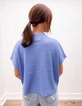 Load image into Gallery viewer, The Way I Feel Mock Neck SS Boxy Sweater Top in Cornflower Blue