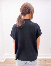 Load image into Gallery viewer, See Forever Mock Neck SS Boxy Sweater in Black