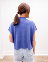 Load image into Gallery viewer, The Way I Feel Mock Neck SS Boxy Sweater Top in Marlin