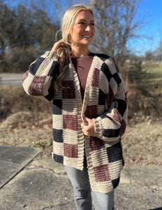 Trending Now Multi Check Cardigan