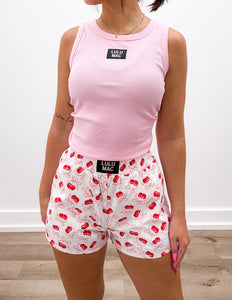Lulu Mac DD Solid Light Pink Tank Tops