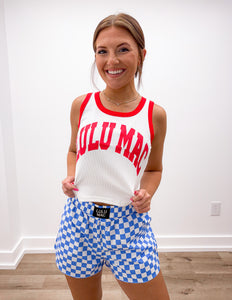 Lulu Mac BXCK Boxer Shorts in Blue/White Check