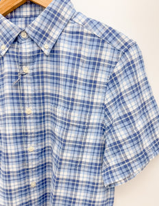 Vineyard Vines Coskata Plaid Island Slub SS Shirt in Coastline