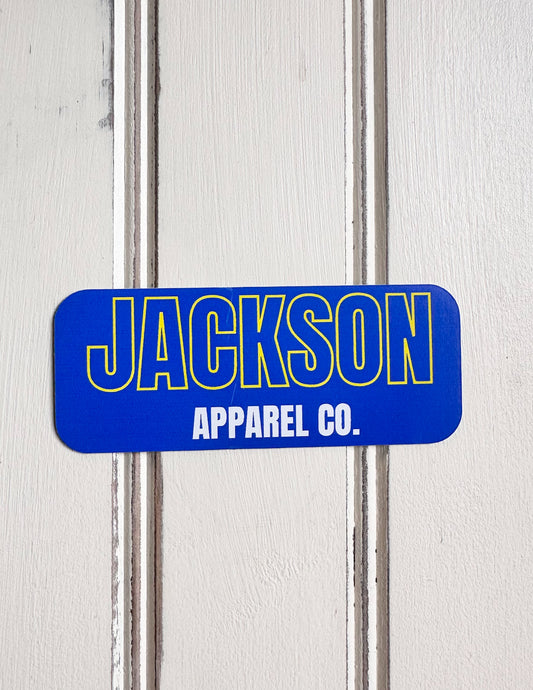Jackson Apparel Co. Logo Sticker Flo Blue