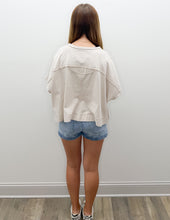 Load image into Gallery viewer, Hope It Rains Exposed Seam Boxy Top in Sand Beige