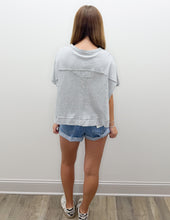 Load image into Gallery viewer, Hope It Rains Exposed Seam Boxy Top in H. Grey