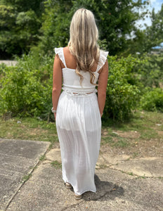 Thanks for the Memories Smocked Top & Maxi Skirt Set Off White