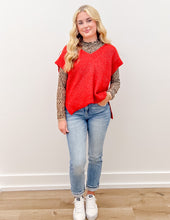 Load image into Gallery viewer, I Need To Know Sweater Vest with Side Slit in Ruby
