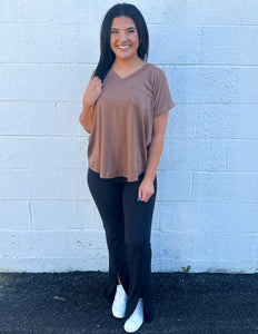 Less of You V-Neck Top Mocha