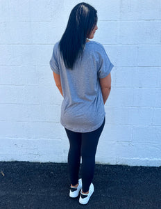 Less of You V-Neck Top H. Grey