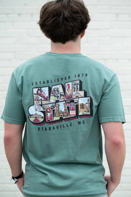 Mississippi State Hail State Collage SS Tee