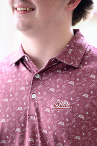 Mississippi State Script Campus Polo
