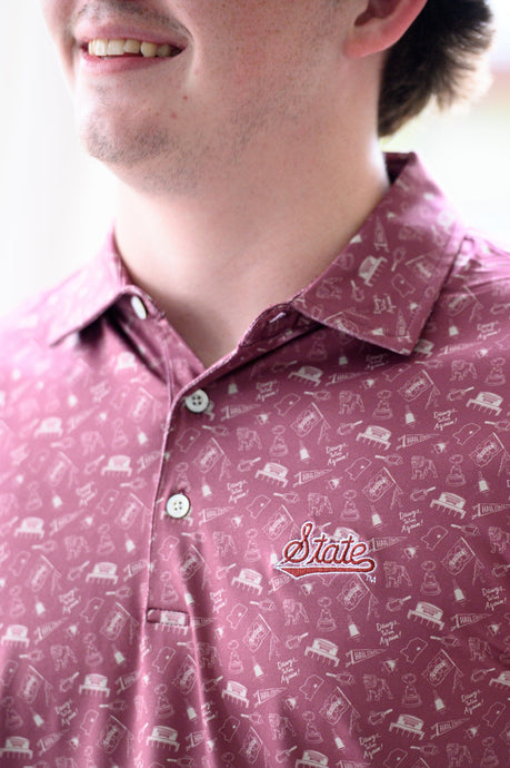 Mississippi State Script Campus Polo