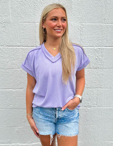 The High Road Ribbed Top Lavender