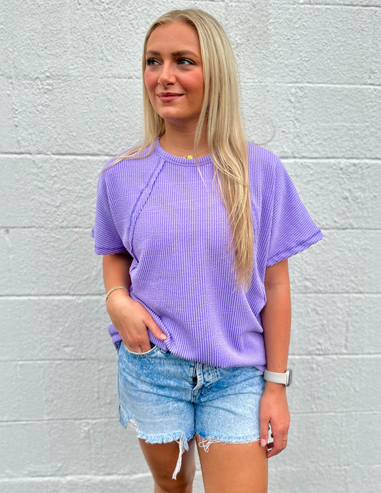 Good Directions Ribbed Top Violet