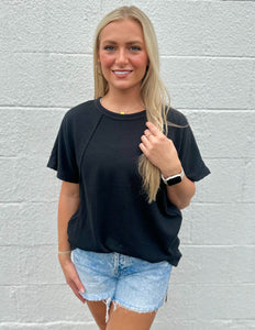 Good Directions Ribbed Top Black