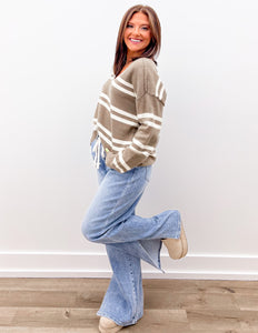 Take My Hand Waist Strap Side Slit Jeans
