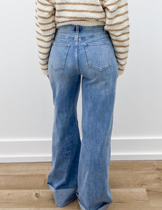 You Never Know 90's Stretch Cuffed Hem High Rise Jeans