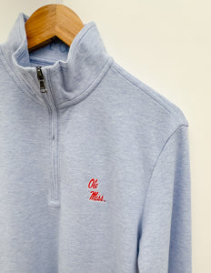 Vineyard Vines Ole Miss Saltwater Quarter Zip in Jake Blue