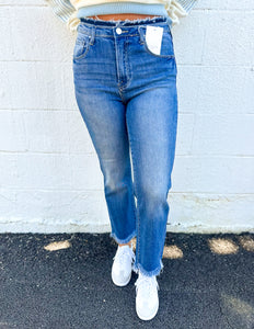 Friends Like That High Rise Crop Flare Jeans