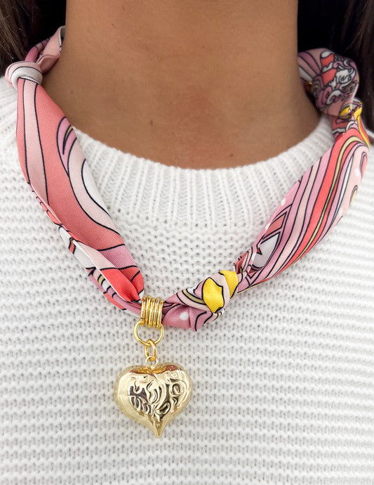 We Did It This Time Trendy Scarf Necklace in Light Pink