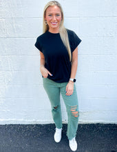 Load image into Gallery viewer, Every Little Step Distressed Jeans Olive