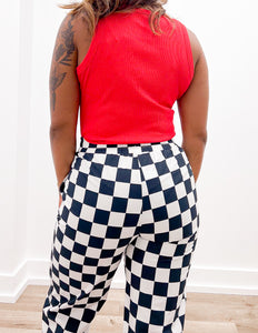 Lulu Mac Black Checkered Pants