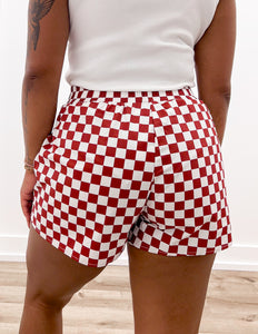 Lulu Mac BXCK Boxer Shorts in Maroon/White