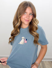 Load image into Gallery viewer, Patriotic Dog Embroidered SS Tee