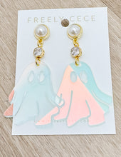 Load image into Gallery viewer, Halloween Time Dangling Earrings with Translucent Ghost