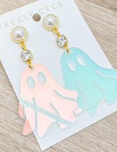 Load image into Gallery viewer, Halloween Time Dangling Earrings with Translucent Ghost