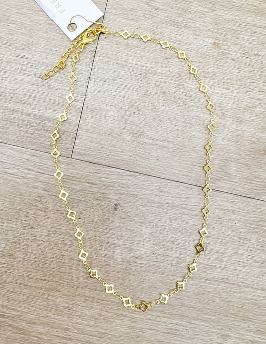 Open Clover Layering Gold Chain