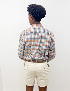 Coastal Cotton Woven Sport Shirt in Harvest Gingham
