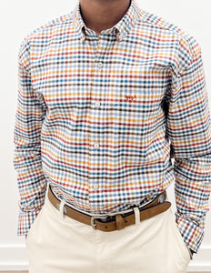 Coastal Cotton Woven Sport Shirt in Harvest Gingham