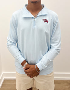 Ole Miss Hotty Toddy Script Stripe 1/4 Zip Pullover