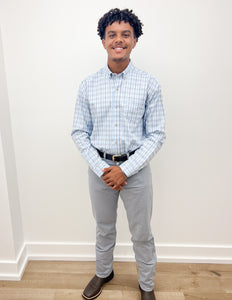 Coastal Cotton Twill Sport Shirt in Bay Blue