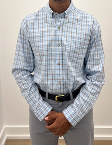 Coastal Cotton Twill Sport Shirt in Bay Blue