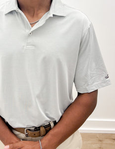 Southern Marsh Marin Headlands Performance Polo in White & Gray