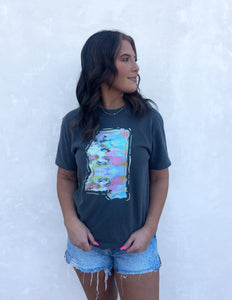 Watercolor State of Mississippi SS Graphic Tee