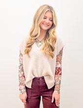 Load image into Gallery viewer, I Need To Know Sweater Vest with Side Slit in Heather Beige
