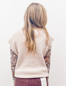 I Need To Know Sweater Vest with Side Slit in Heather Beige